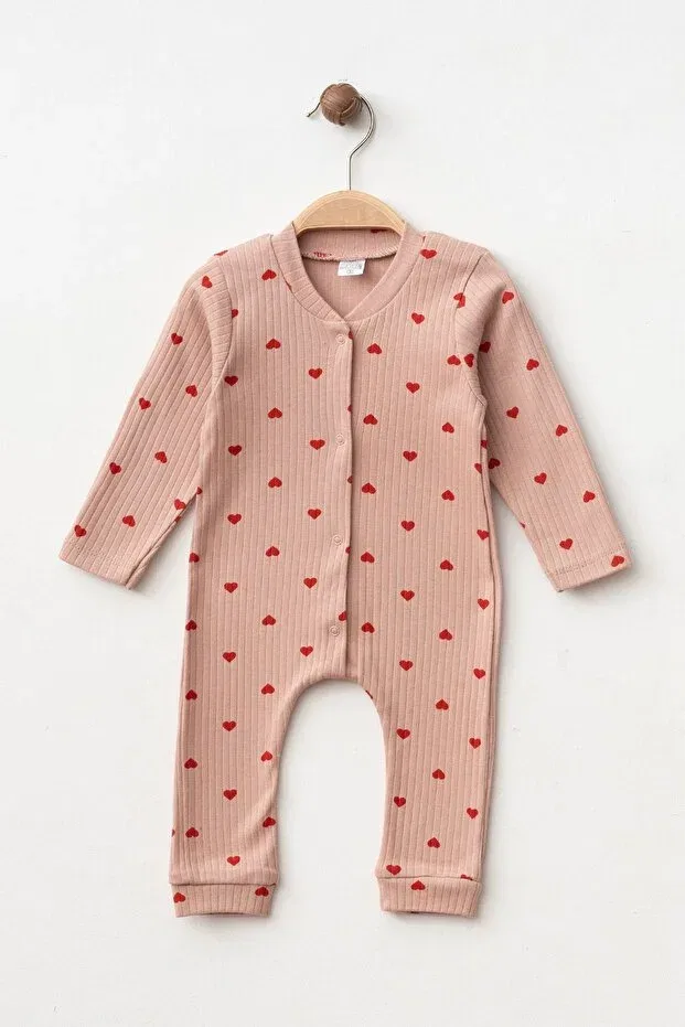 Детский комплект для новорожденных с принтом Heart-Designed Yukobaby Bebeğiniz Için En Doğalı, Gül&Krem — фото 2