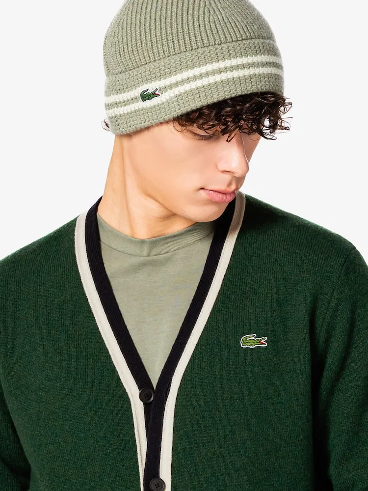 Пуловер с V-образным вырезом, шерстяной LACOSTE, Green — фото 2