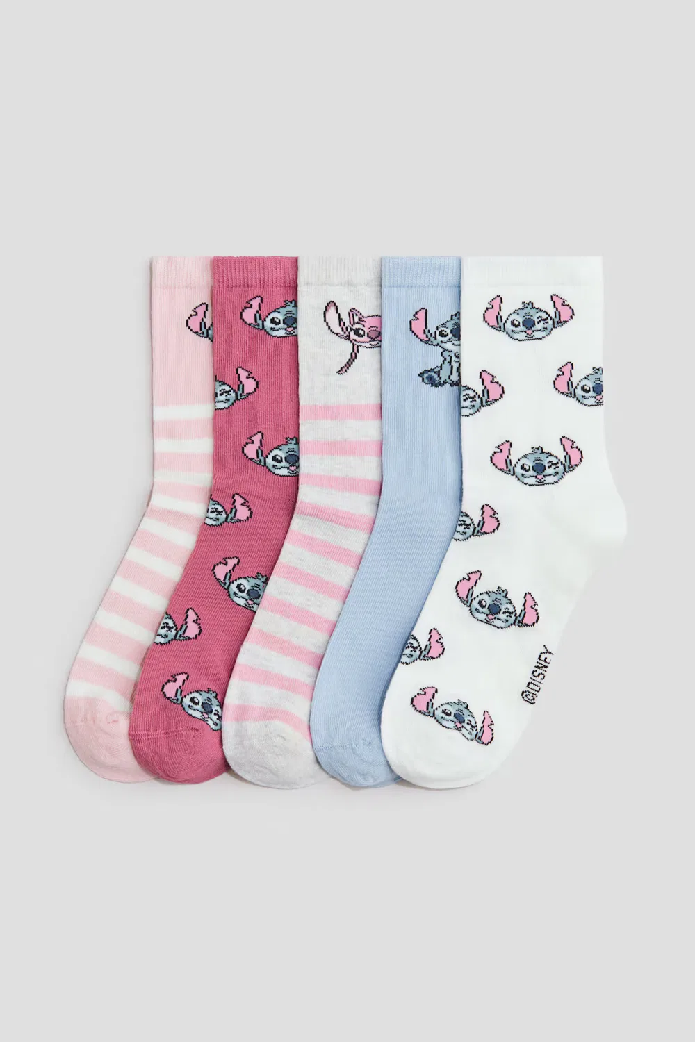 Набор из 5 носков с рисунком H&M, Hellrosa/Lilo & Stitch