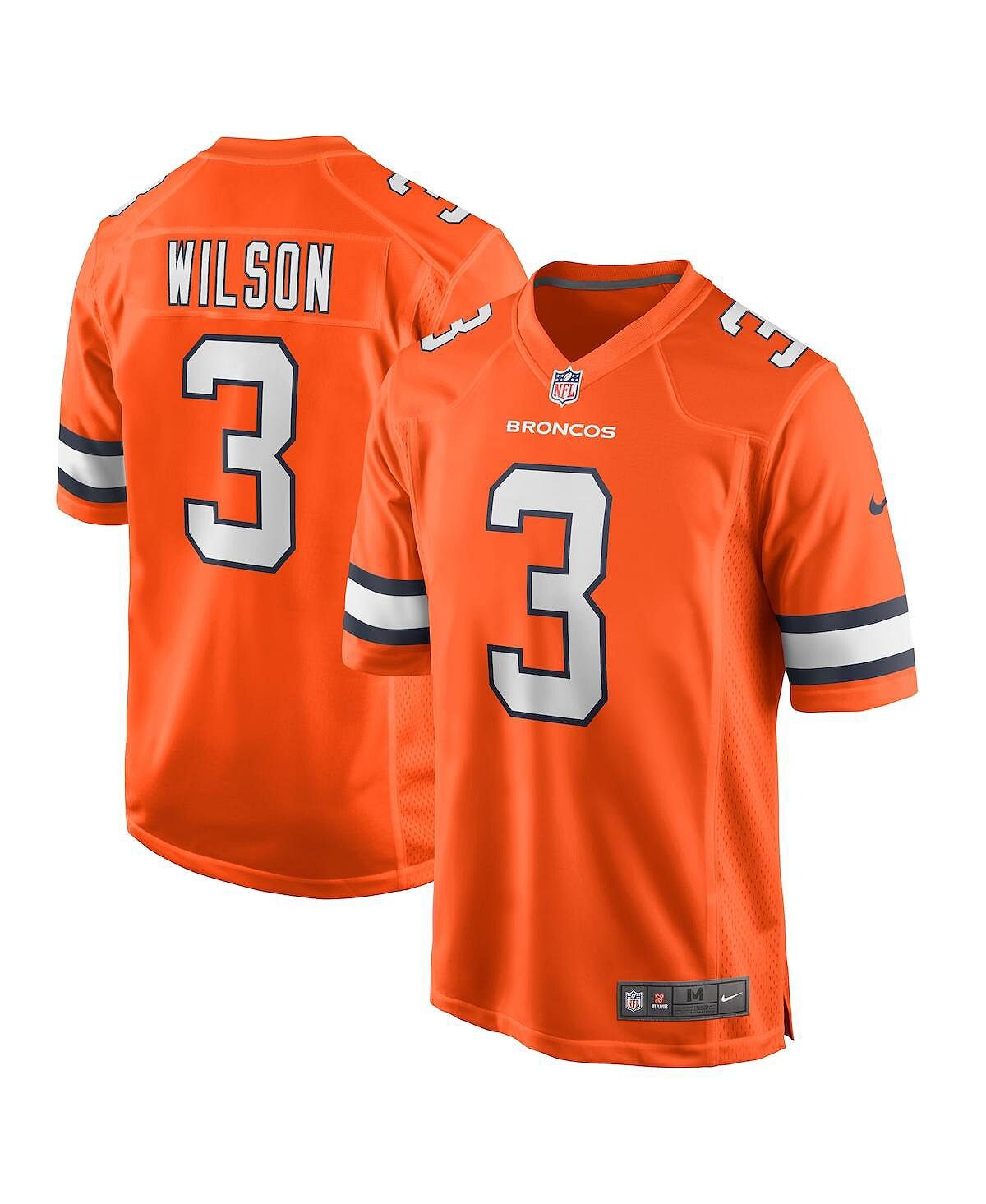 

Мужское джерси russell wilson orange denver broncos alternate game jersey Nike