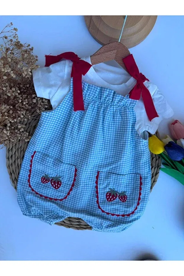 Детский комбинезон для девочек с принтом Bobby Baby, Blue — фото 2