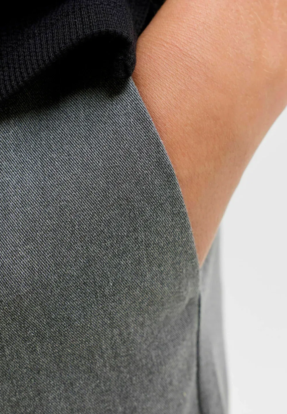 Брюки свободного кроя, брюки свободного кроя для мальчиков - брюки Jack & Jones Junior, Grey Melange — фото 4
