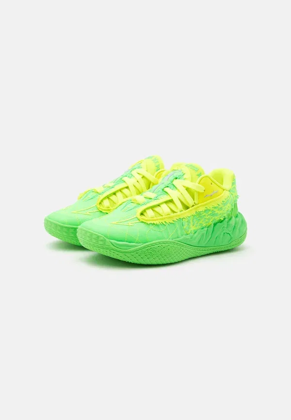 Кроссовки баскетбольные Launch Jr, Puma, Fluro Green Pes/Fluro Yellow Pes, зеленый/желтый — фото 2
