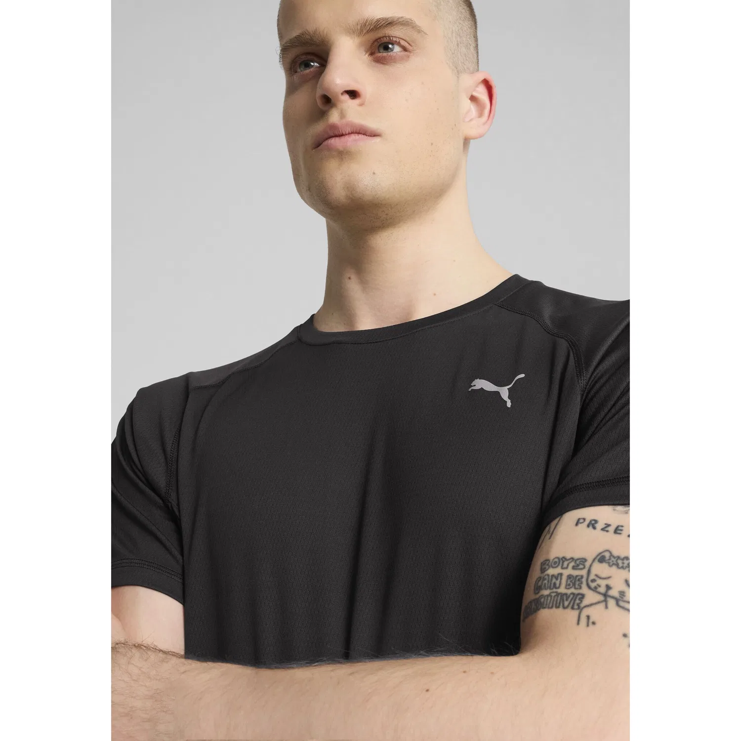 Детская беговая футболка с технологией dryCELL PUMA, Black — фото 3