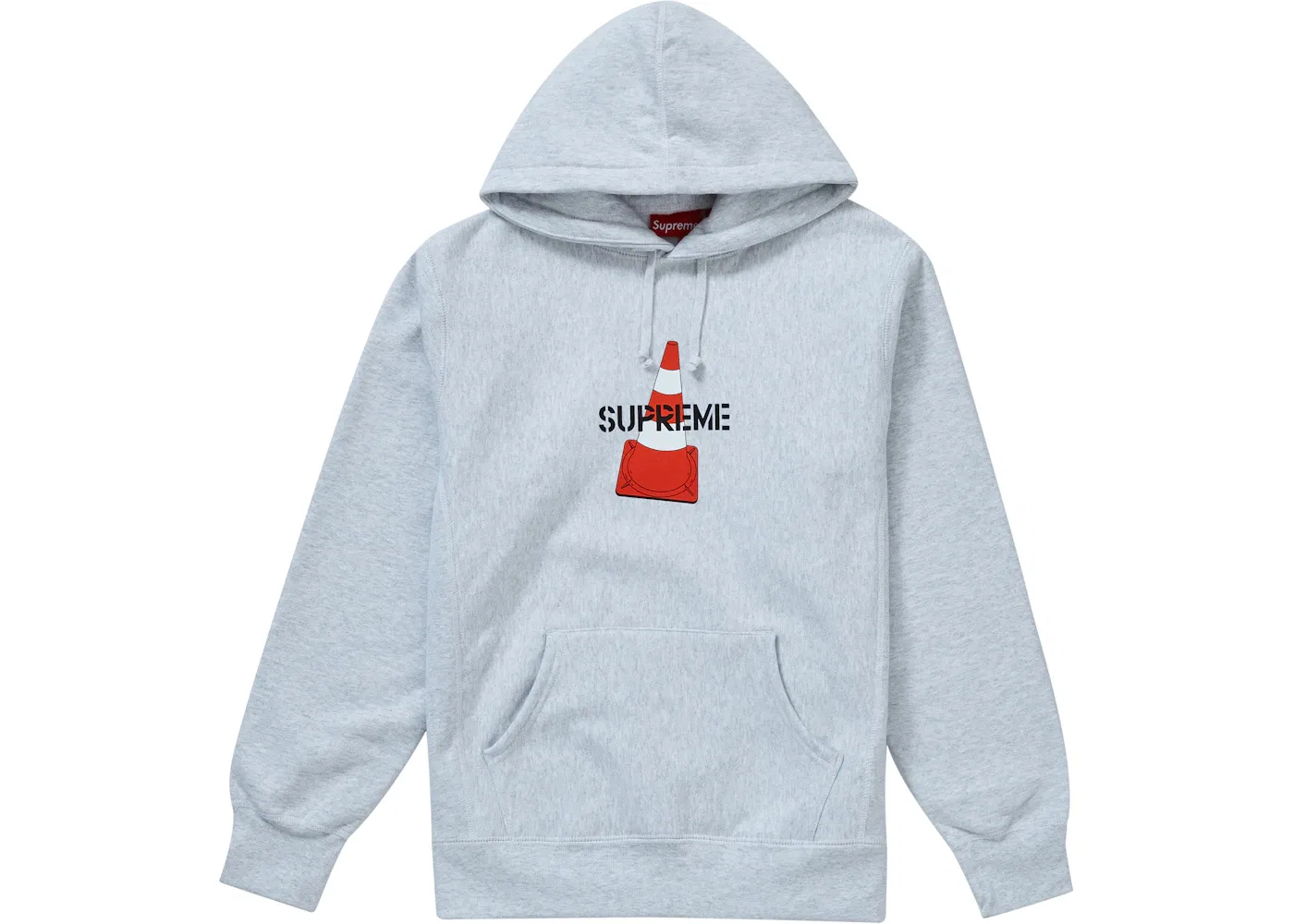 Мужской свитшот с капюшоном с принтом Hooded Sweatshirt Supreme, Ash Grey