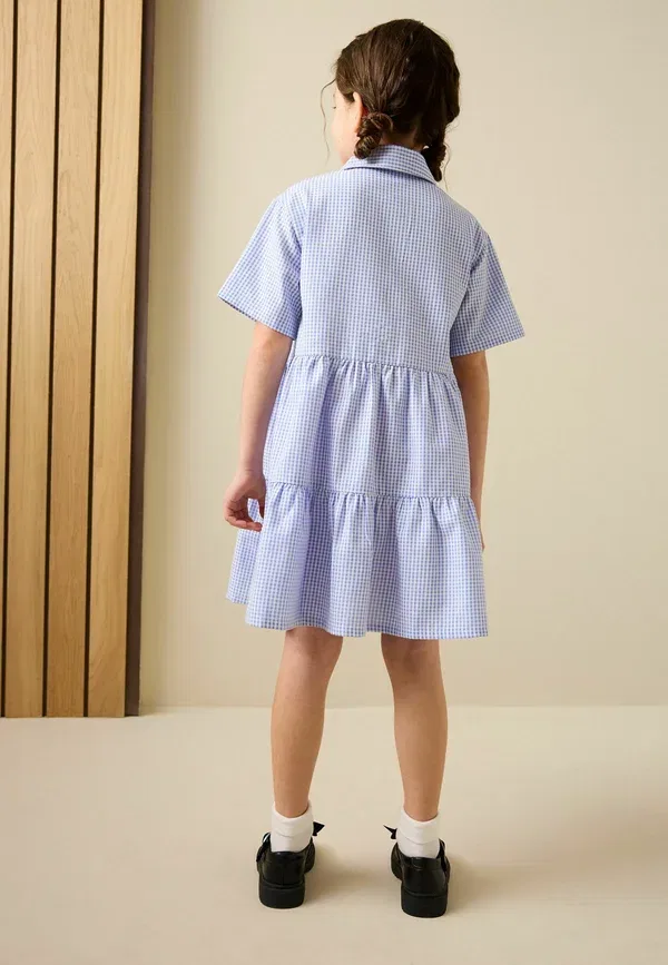 Платье рубашка клетчатая Shirt dress Next, синий — фото 4