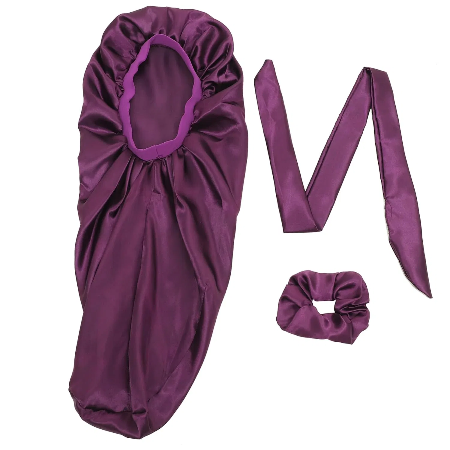 Шапочка для душа Satin, SKISUNO, набор 3 предмета, Фиолетовый