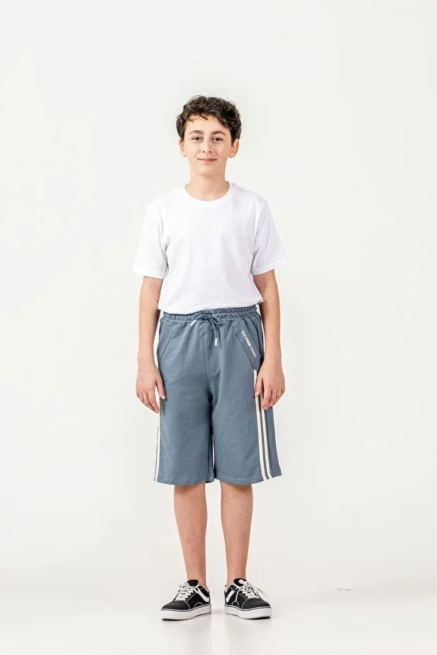 Детские шорты для мальчиков с принтом Mışıl Kids, Medium Gray