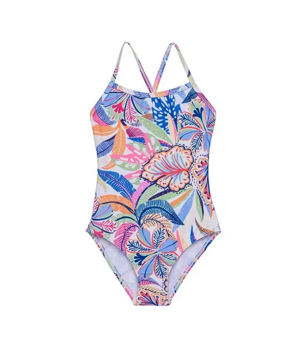 Детский купальник для девочек без рукавов Tropic Fun Criss Cross Back One Piece Gottex Kids, Multi-Tropic