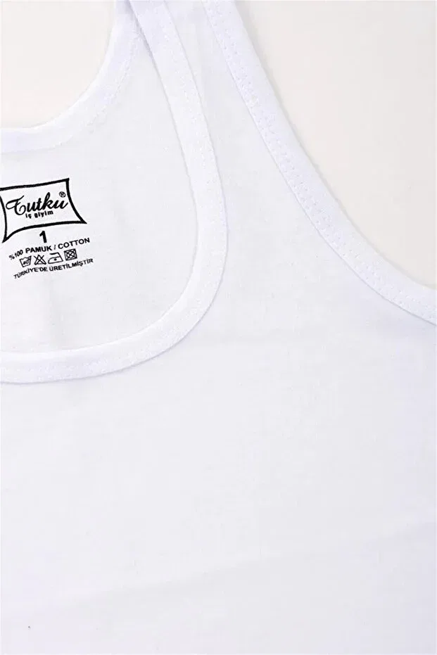 Детский для мальчиков комплект маек с бретелями Relaxed Fit Tutku, White