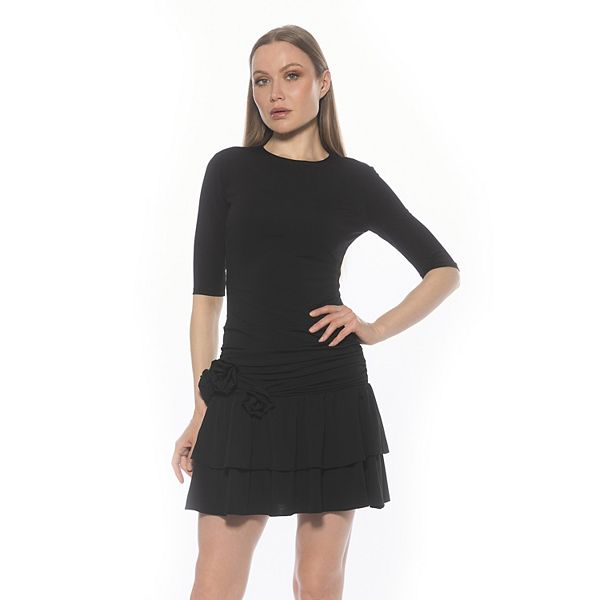 

Женское платье с драпировкой и рюшами Alexia Admor, Black