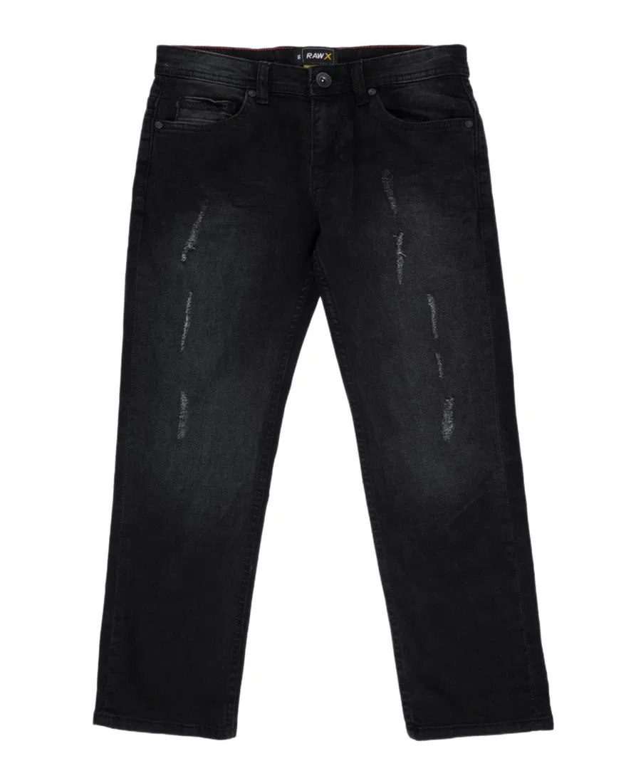 Джинсы с потертостями Rip And Repair Big Boys Distressed Jeans Raw X, Black 99008