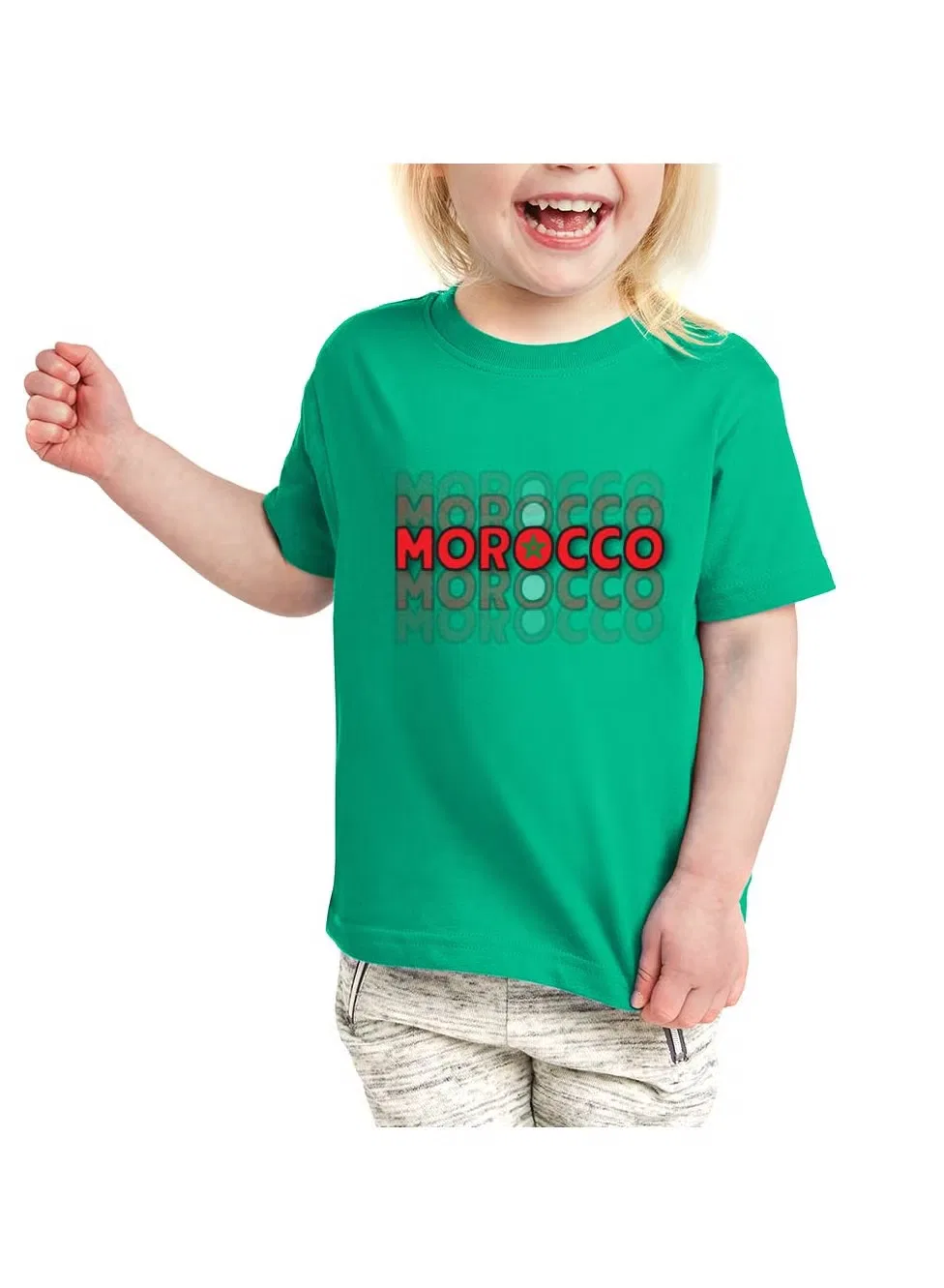 Футболка с принтом для девочки, модель Morocco, Printshop4Me, зеленый