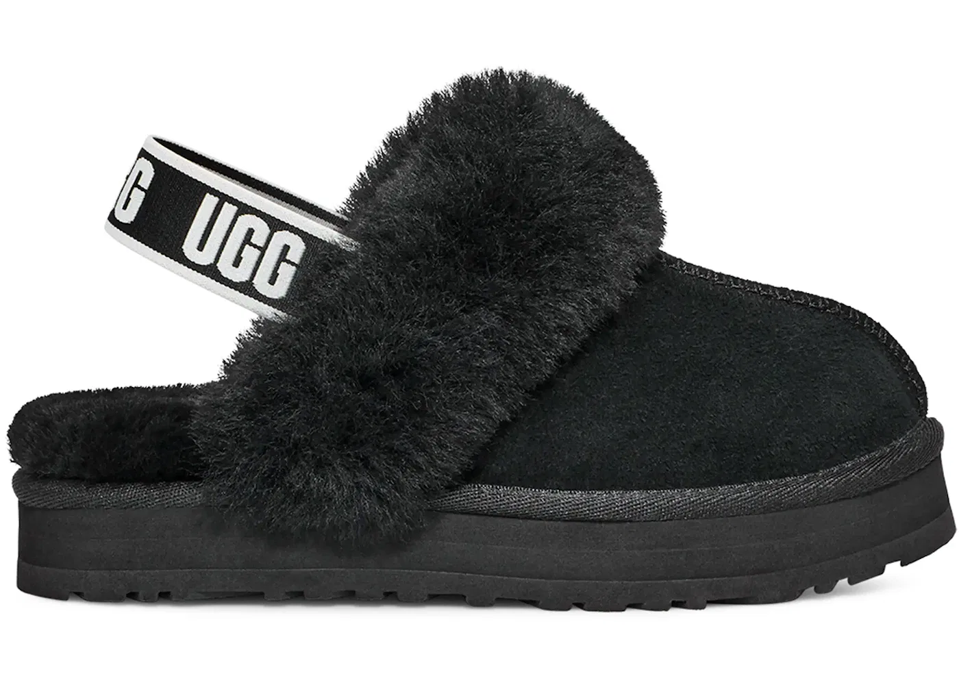 Детские тапочки без каблука UGG Funkette Slipper UGG, Black