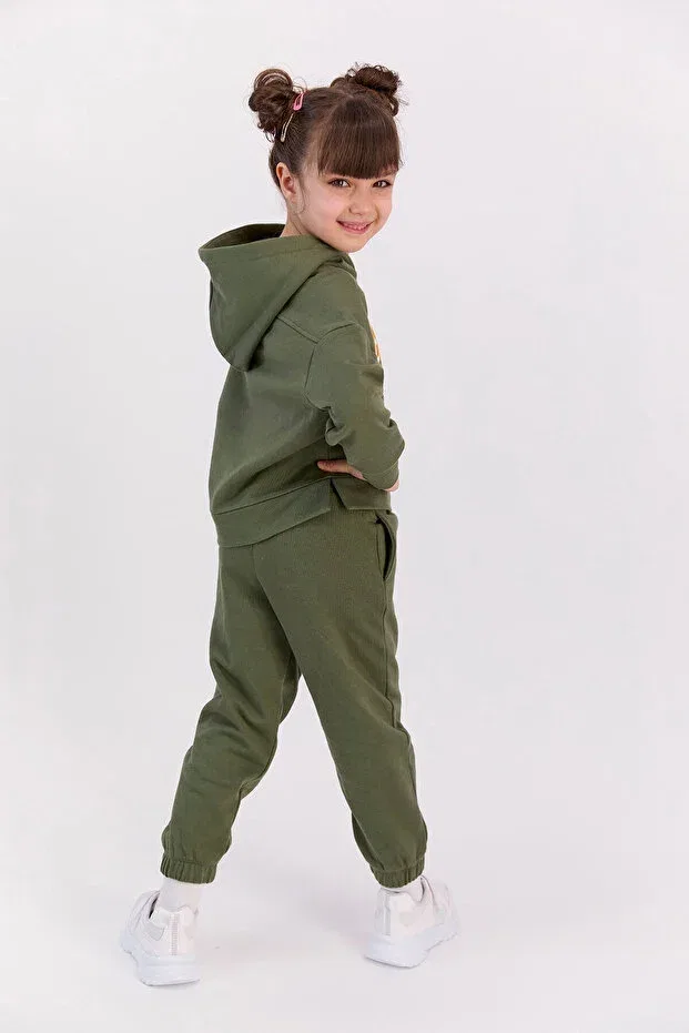 Детский спортивный комплект для девочек хлопковый Roly Poly, Khaki — фото 3