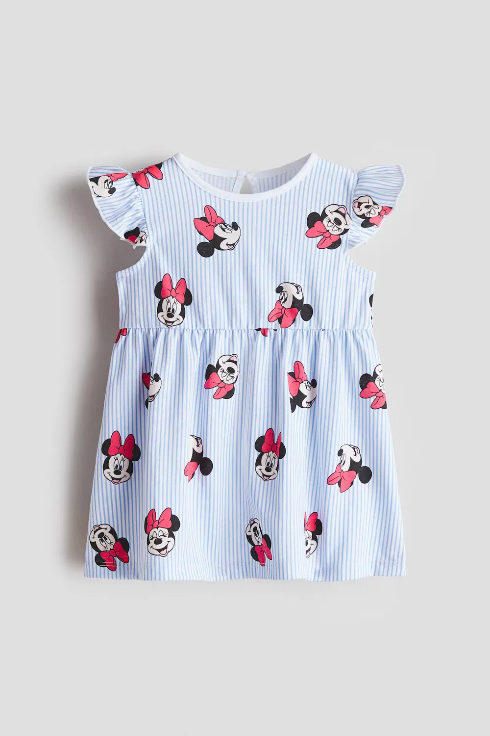 Платье из хлопка с принтом H&M, Blau Gestreift/Minnie Maus