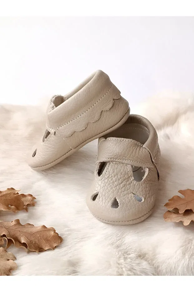 Детские мокасины из натуральной кожи Wizy dark cream, Hodore, Dark Cream — фото 3