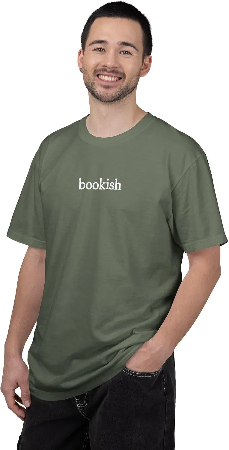 Унисекс футболка с книжным принтом Comfort Colors 1717, Moss — фото 2