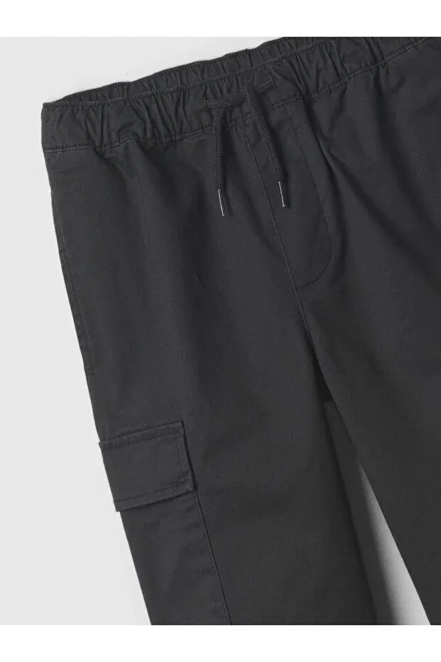 Детские брюки для мальчиков твиловые с карго-карманами Basics Gap, Black-001 — фото 2
