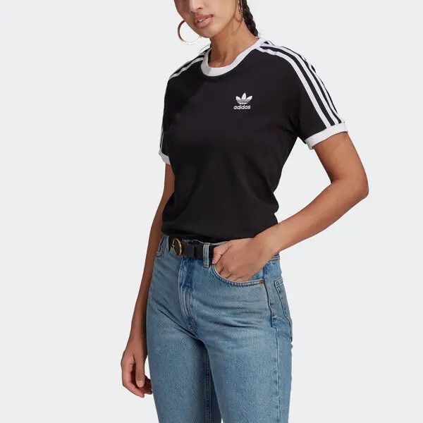 Футболка Adidas Camiseta Adicolor Classics 3-Stripes, черный — фото 3