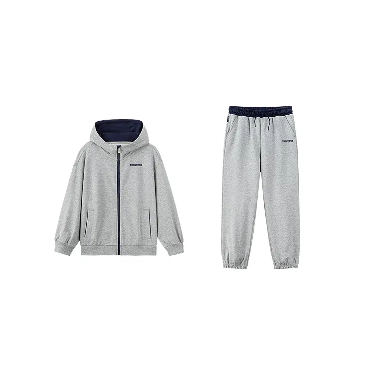 Детское худи с капюшоном из спортивной коллекции Converse, Rock Ridge Gray