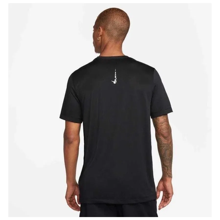 Футболка спортивная с принтом Dri Fit Tee Dye Nike, Черный — фото 2