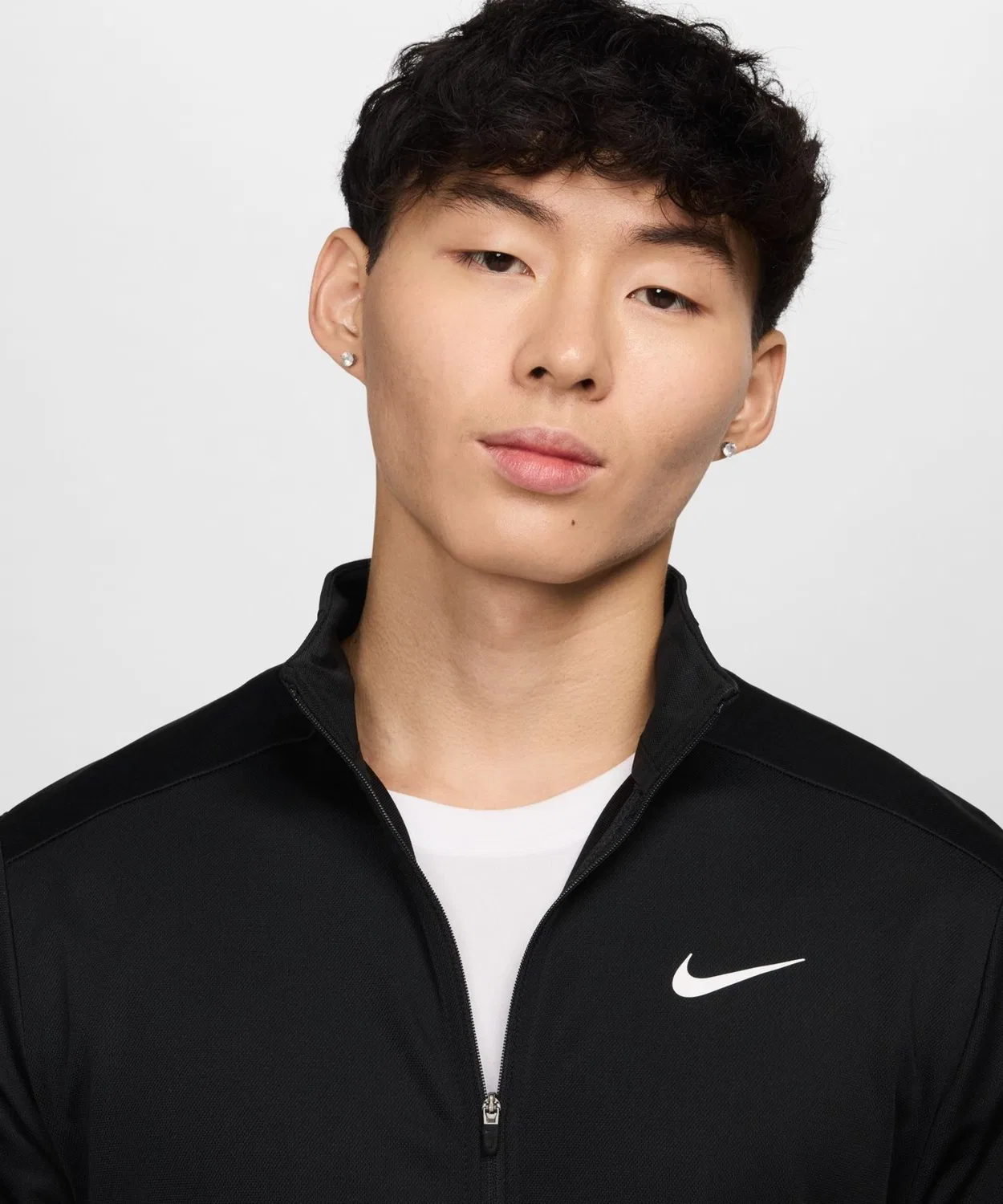 Мужская куртка-джерси с брендовым логотипом NIKE, черная — фото 4