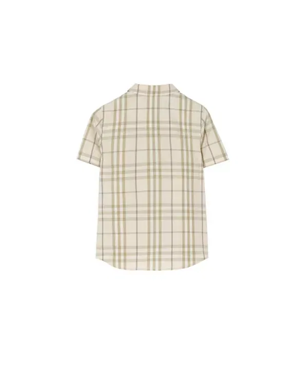 Детская рубашка для мальчиков с клеткой Burberry, Sesame Beige — фото 2