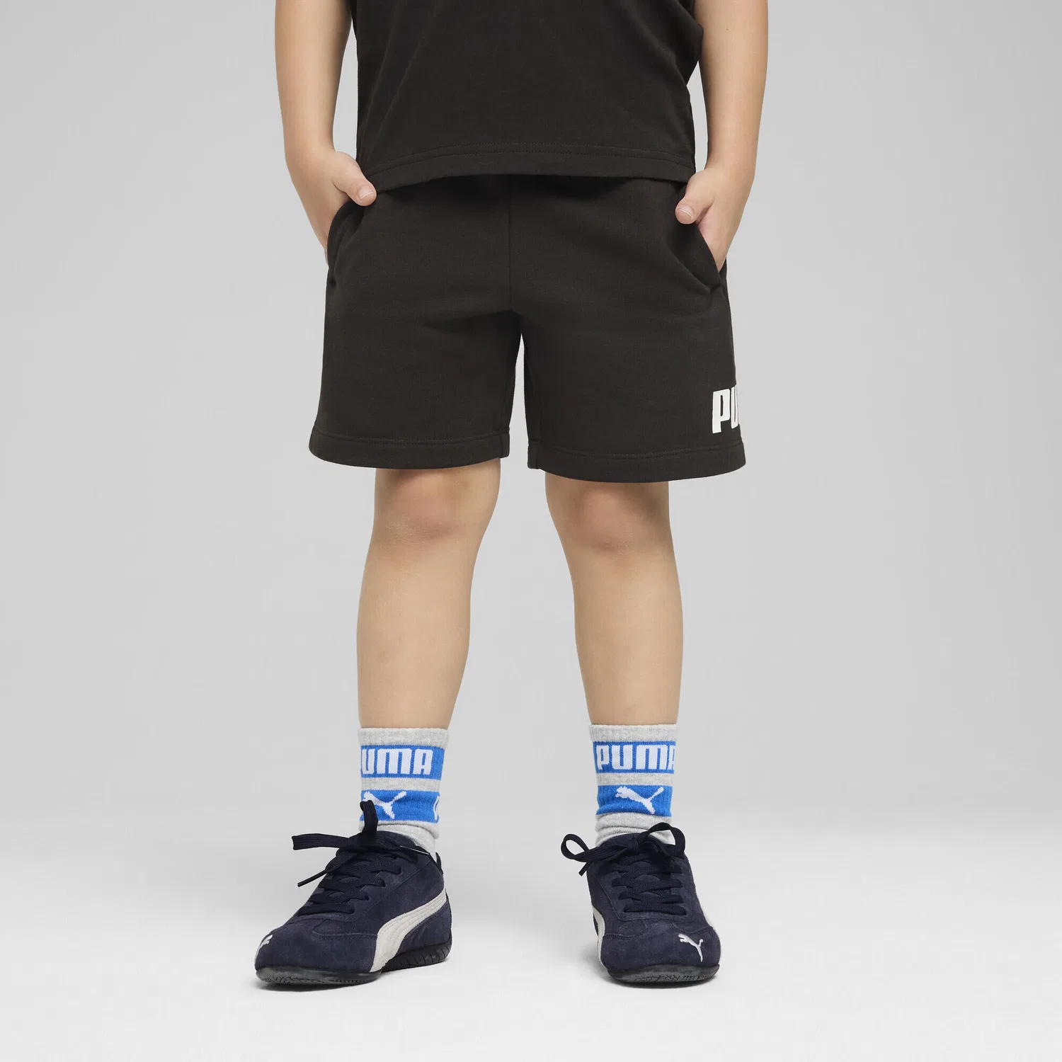 Детские шорты с принтом ESS No. 1 Logo Shorts Puma, Schwarz — фото 2