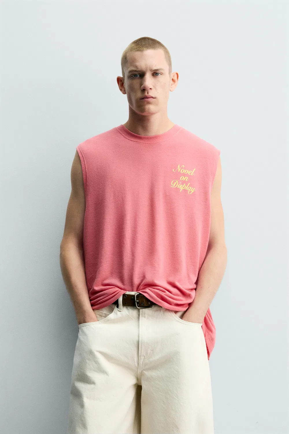 Майка свободного кроя с надписью ZARA, Neon pink — фото 2