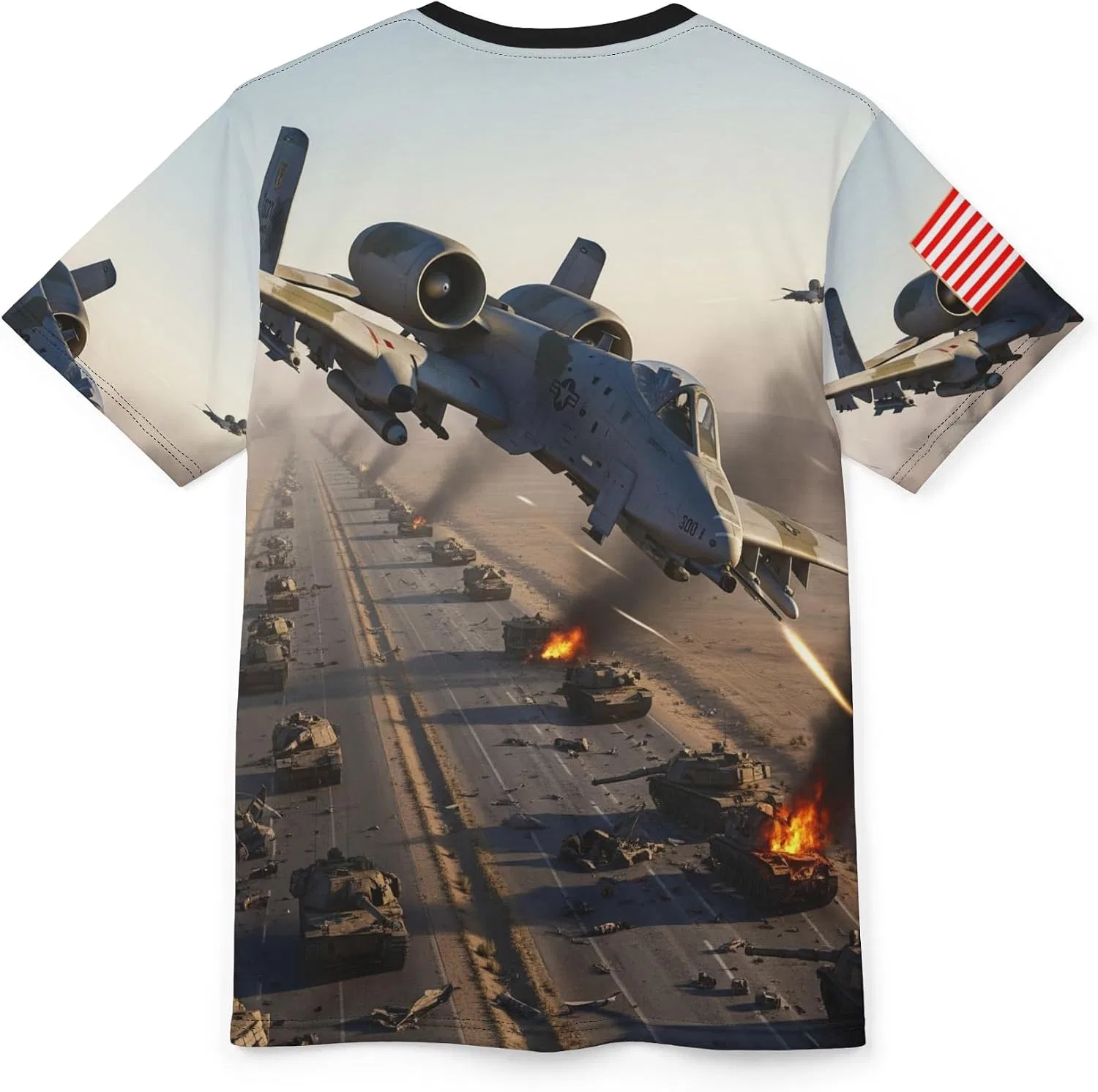 Футболка с принтом Highway of Death A-10 Attack Gulf War, Black Stitching — фото 4