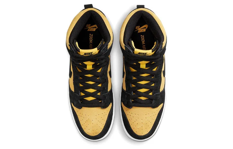 Кроссовки Nike SB Dunk High Pro, черный/желтый — фото 4