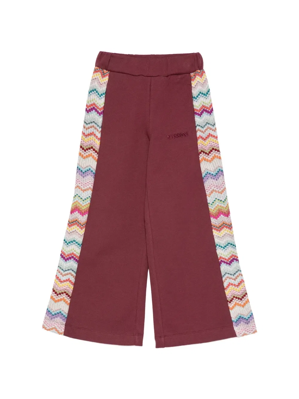 Спортивные брюки с зигзагообразными вставками и вышитым логотипом Missoni Kids, красный