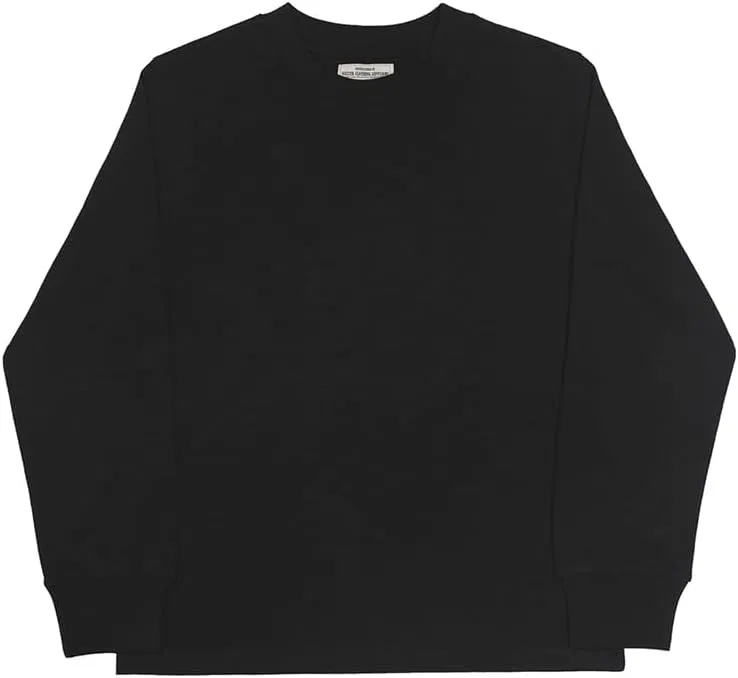 Мужская длиннорукавная футболка из плотного хлопка с эффектом слаб Classic, Black