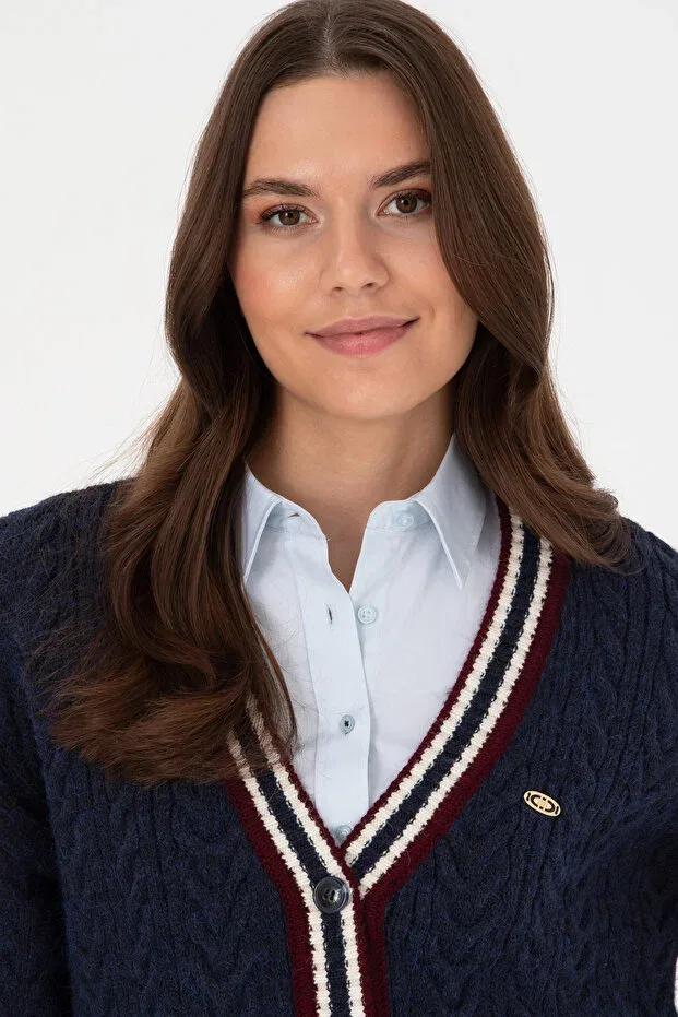 Женский кардиган с V-образным вырезом U.S. Polo Assn., Navy Blue — фото 2