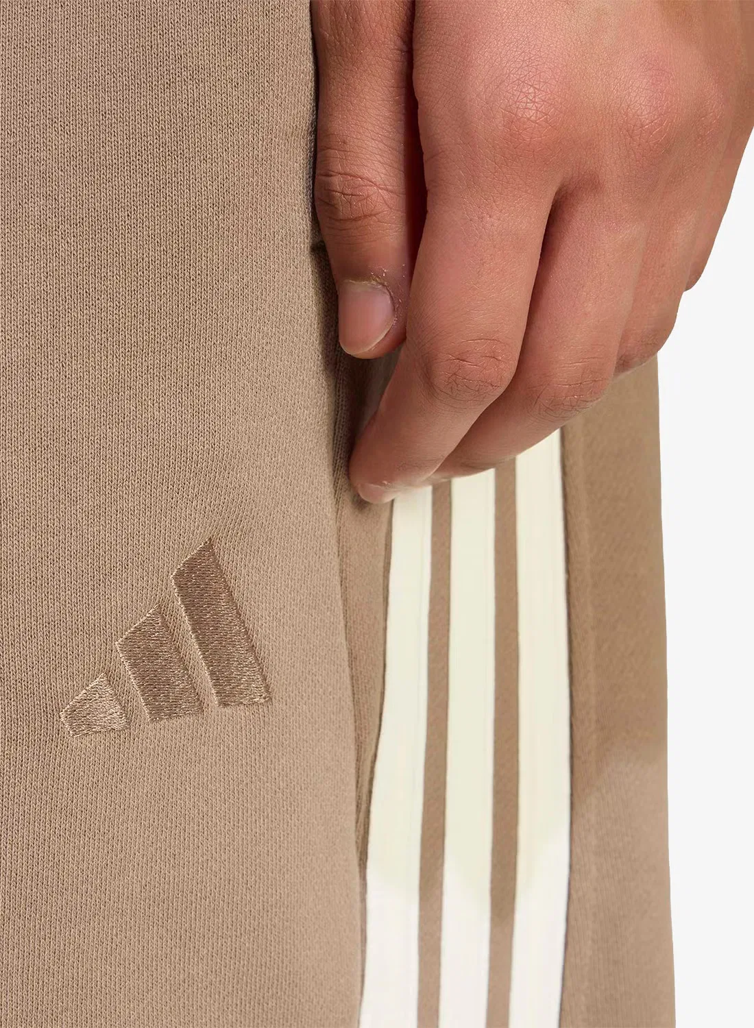 Штаны с манжетами 3-Stripes Adidas, хаки — фото 4