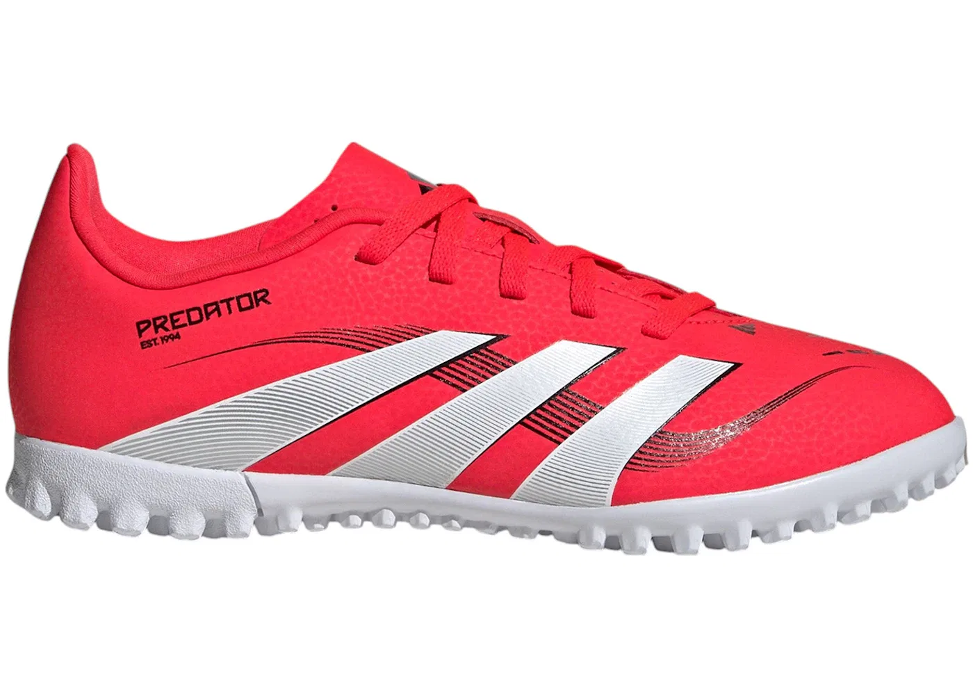 Детские бутсы для футбола с шипами для жесткого покрытия Adidas Predator Club Turf, Lucid Red/Cloud White/Core Black