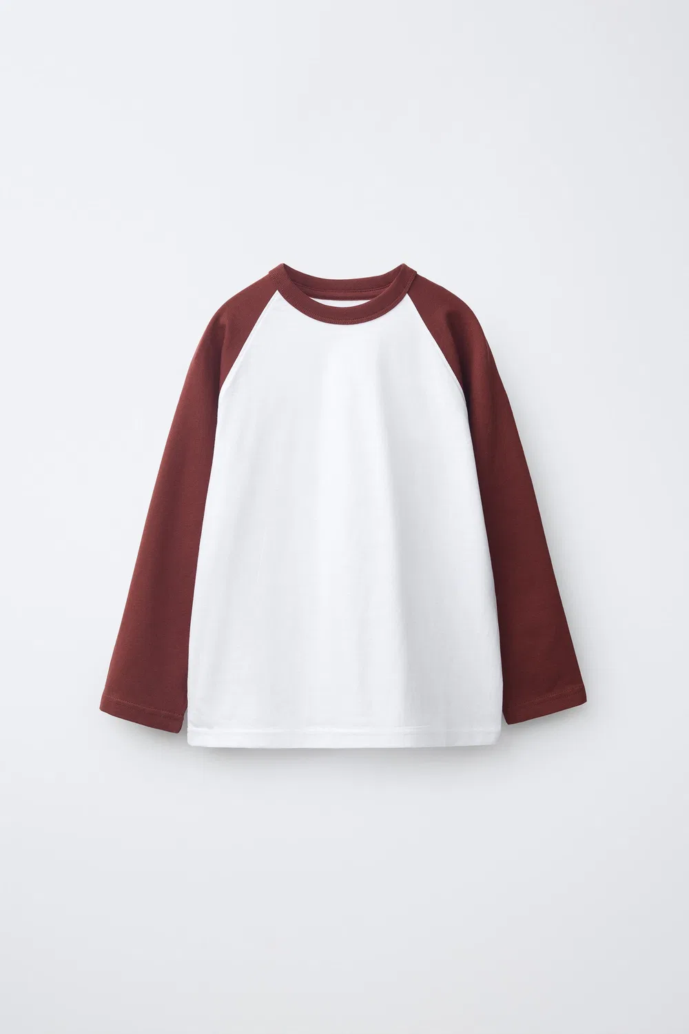 Футболка с длинным рукавом реглан ZARA, Burgundy