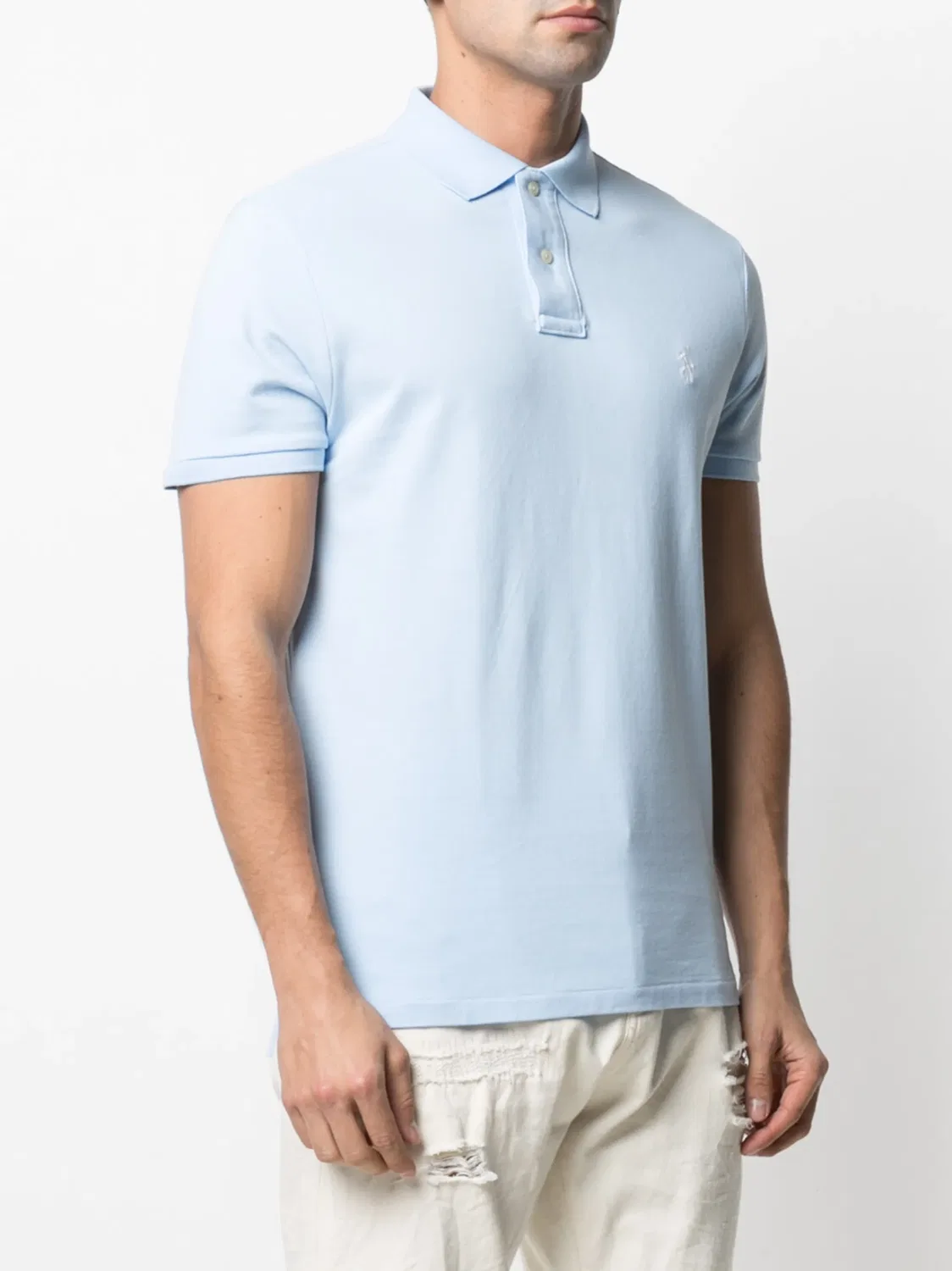 Polo Ralph Lauren Хлопковое поло синего цвета — фото 3