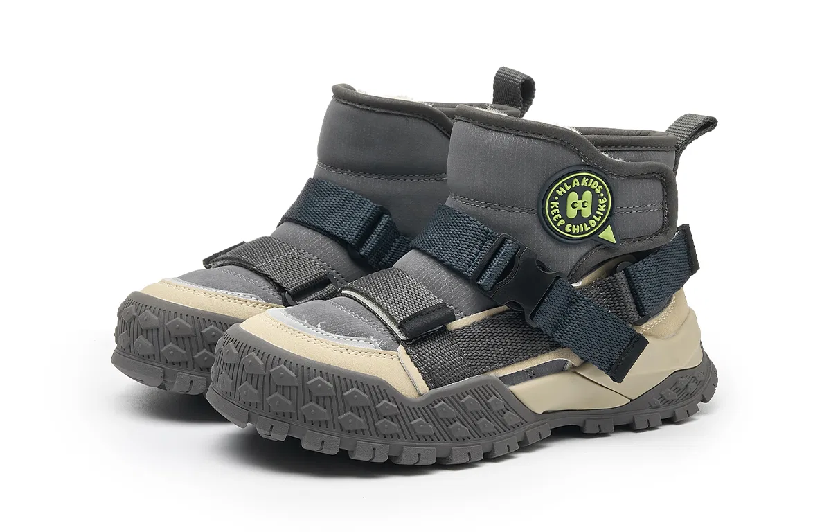 Детские ботинки из синтетической кожи High Top HLA, Khaki — фото 4