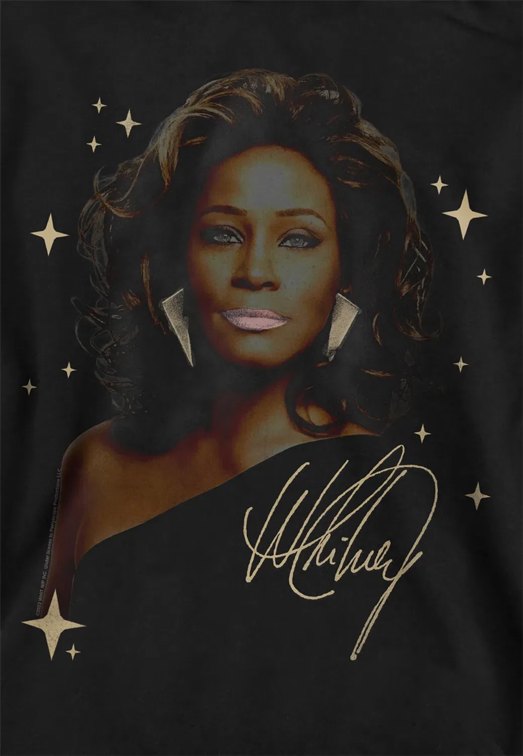 Детский худи с принтом Graphite Star Youth Kids Pull-Over Whitney Houston, Black — фото 2