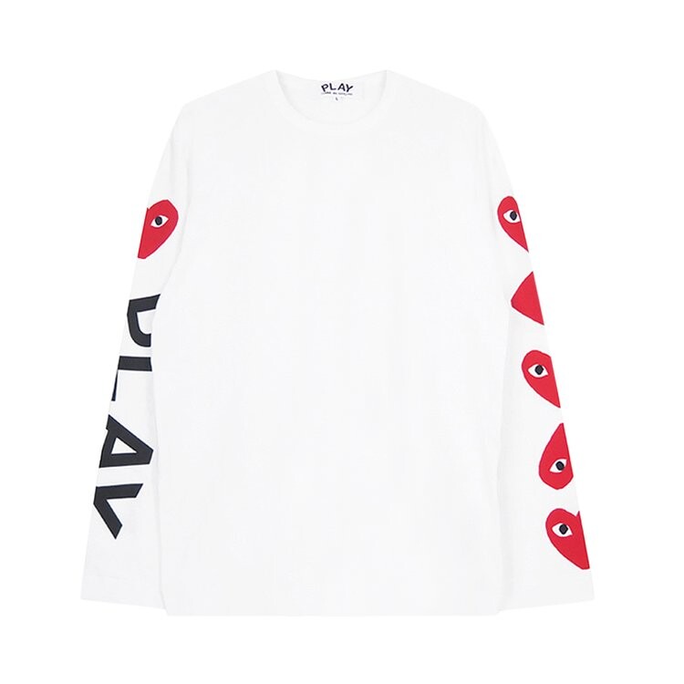 

Футболка Comme des Garçons PLAY Alternating Hearts Long-Sleeve T-Shirt 'White', белый