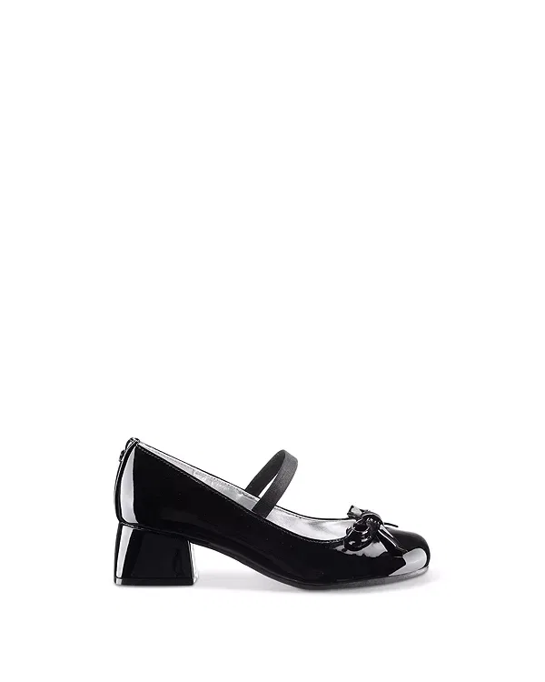 Детские сандалии для девочек с блестящим бантом Bryonna Mary Jane Nina, Silver Metallic — фото 2