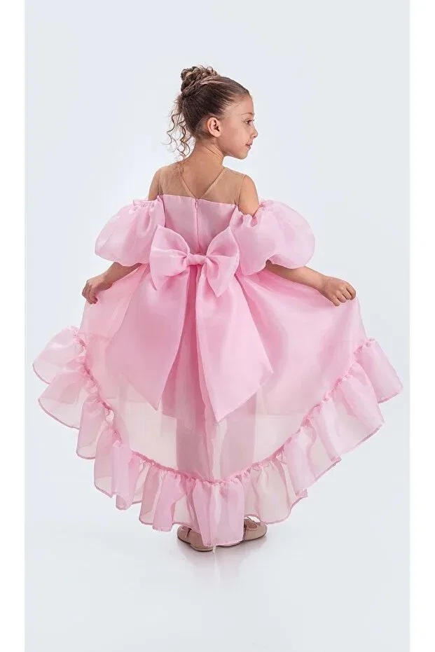 Детское платье для девочек с воланами Arisvi girl's evening dress m00738 Mnk Baby&Kids, Pink — фото 3