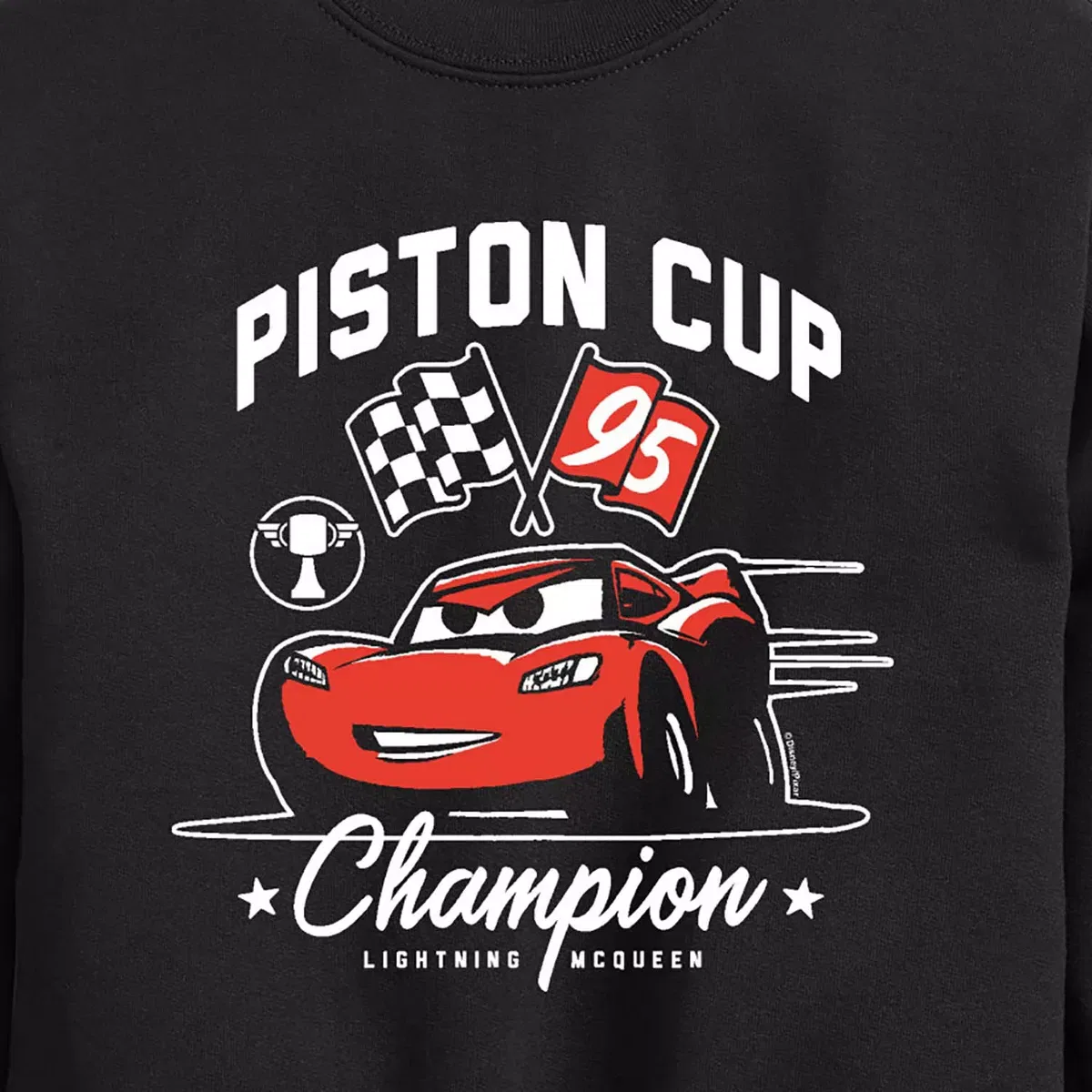 Детское худи для мальчиков с принтом Piston Cup Champion McQueen Cars, Black — фото 2