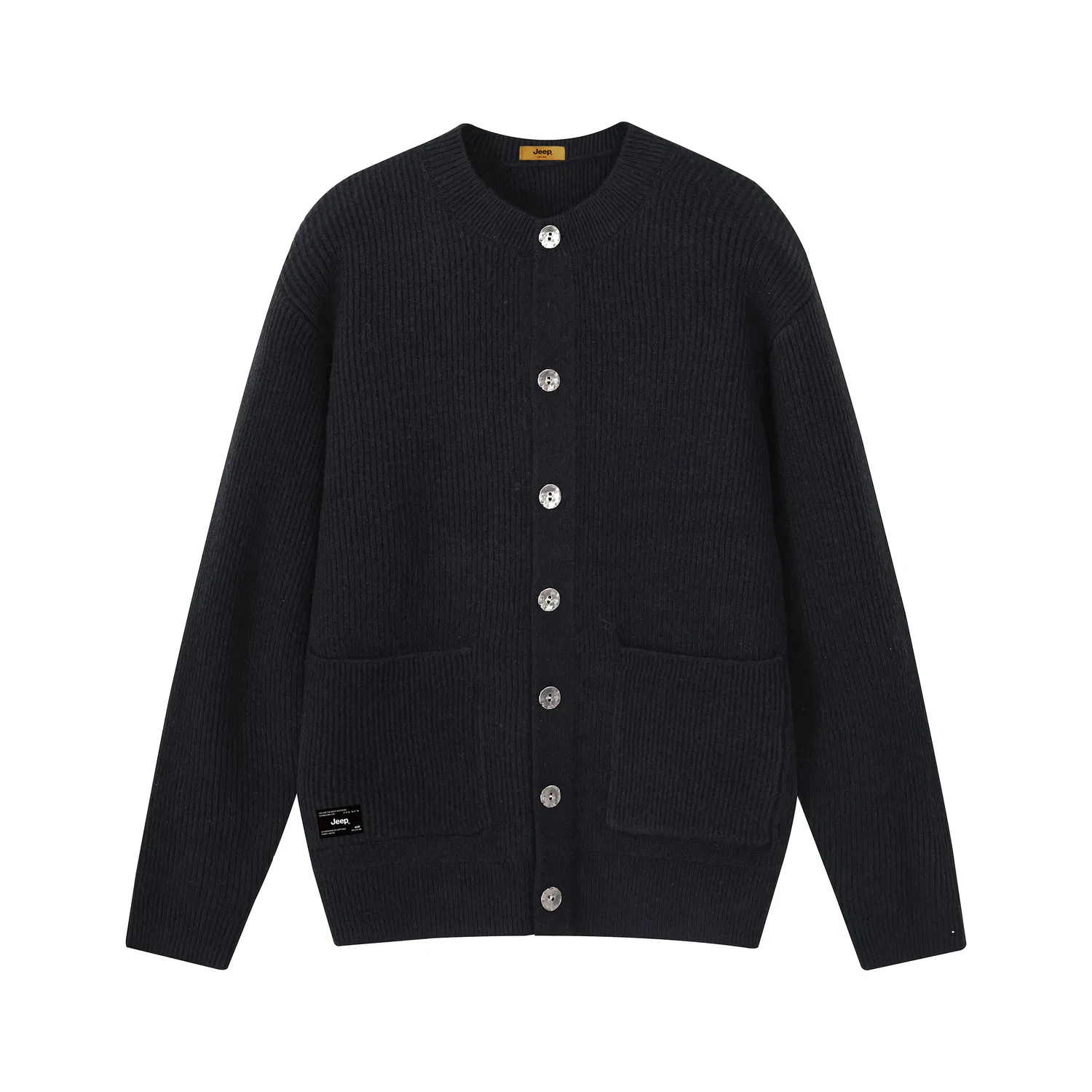 Детский свитер с круглым вырезом, прямой крой, Jeep Leisure Collection, Black