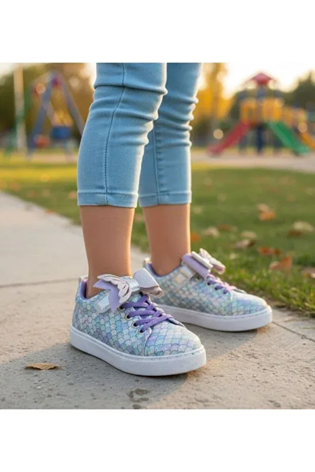 Детские повседневные туфли для девочек на шнуровке Surpie Shoes, Lila