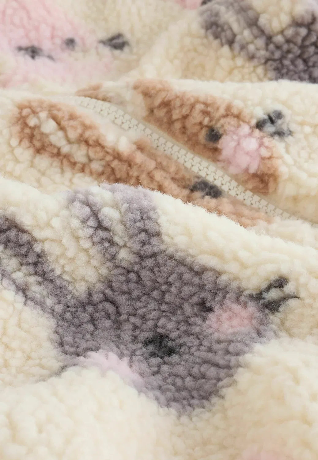 Детский комбинезон-спальный костюм Borg с капюшоном Next, Ecru Bunny All Over Print — фото 4