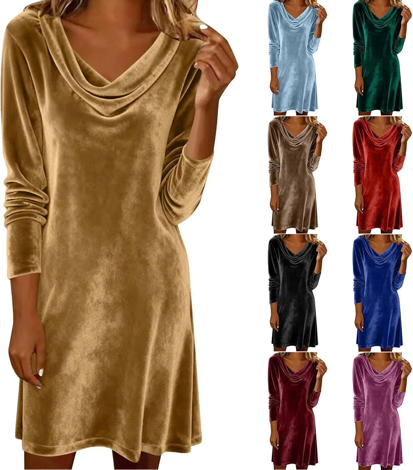 Женское коктейльное платье с запахом Velvet Dress, Yellow