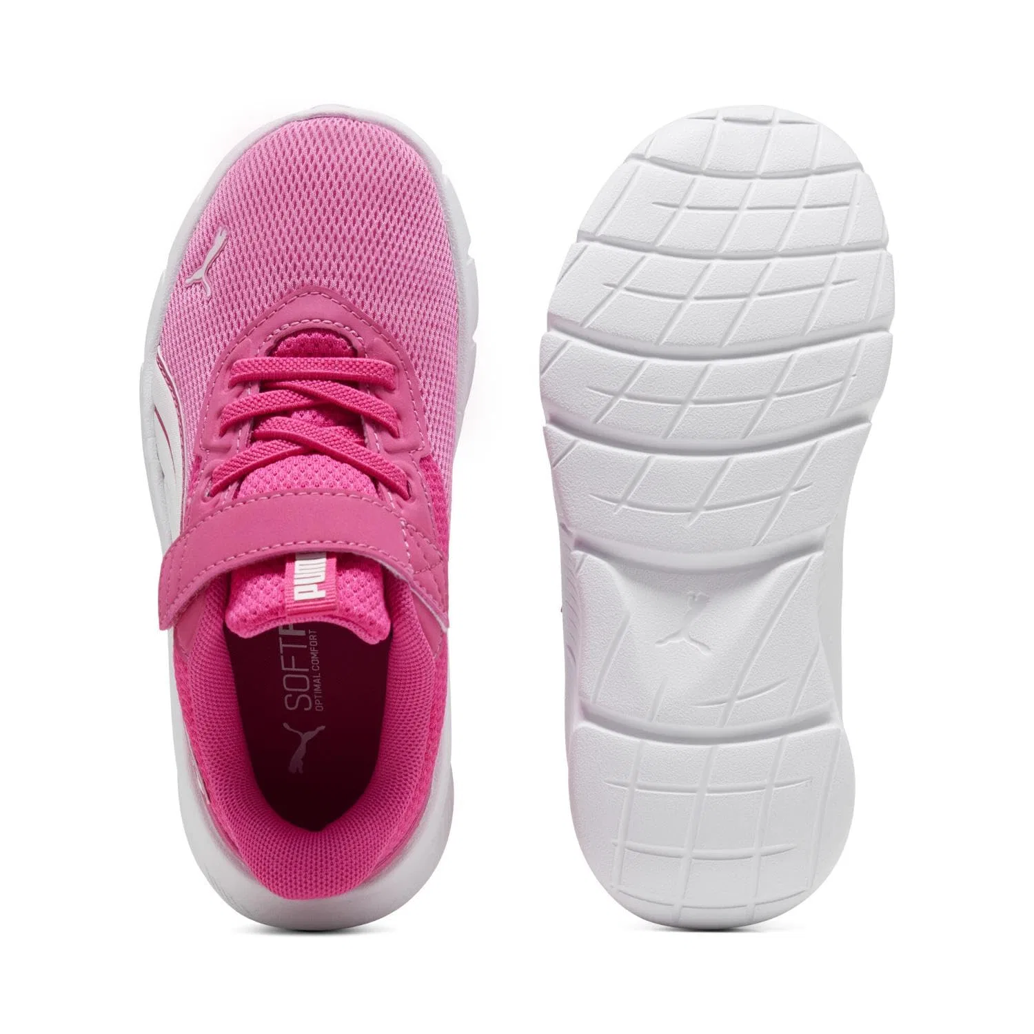 Детские кроссовки для мальчиков с дышащим верхом Flexfocus Modern Ac+ Ps PUMA, Glowing Pink Posie Pink PUMA White — фото 3